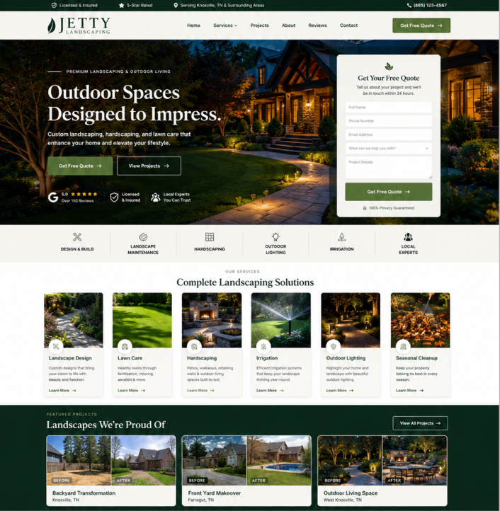 Landscaping website template