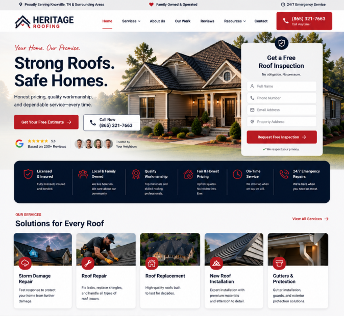 Roofing website template