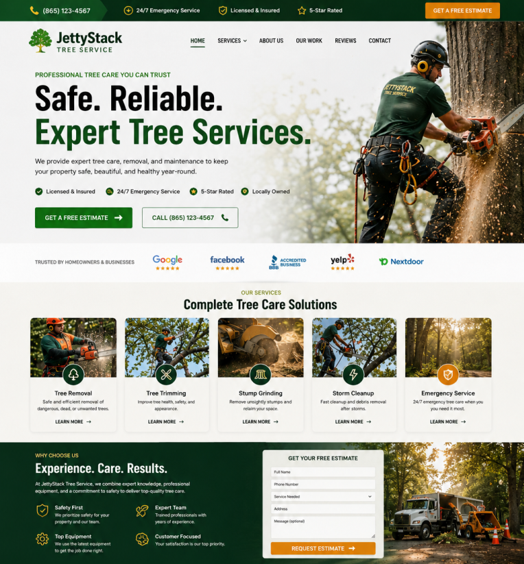 Tree service website template